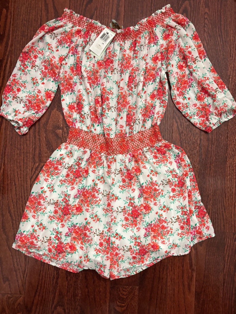 Skies Are Blue Floral Off-the-Shoulder Romper | NWT | XS | Boutique